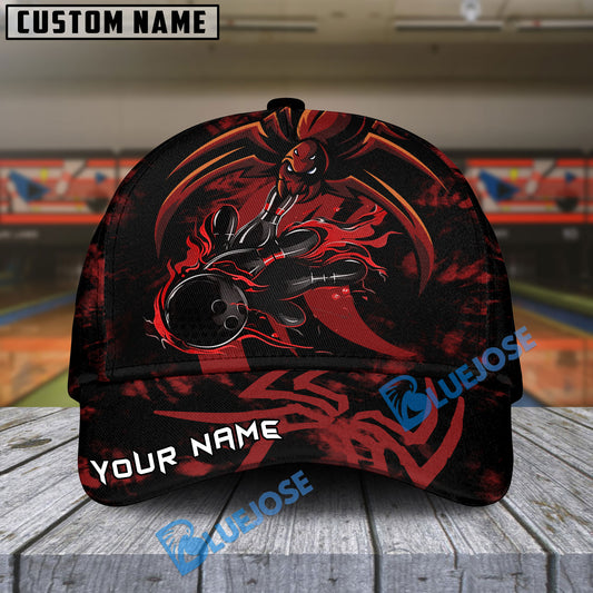 BlueJoses Bowling And Pins Spider Multicolor Personalized Name Cap