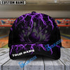 BlueJoses Bowling And Pins Thunder Storm Pattern Multicolor Personalized Name Cap