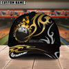 BlueJoses Bowling And Pins Flame Premium Pattern Multicolor Personalized Name Cap