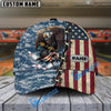 BlueJoses Bowling And Pins  Eagles Army Multicolor Personalized Name Cap