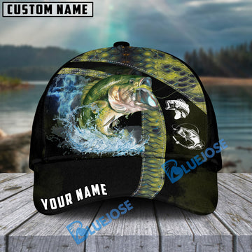 Bluejose Bass Fishing Skinfish Texure Pattern Personalized Cap