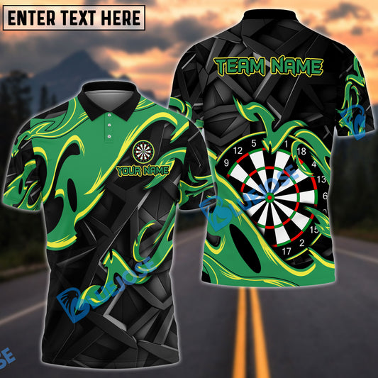 BlueJose Darts Animated Fire Personalized Name, Team Name Shirt (4 Colors)