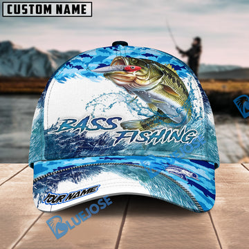 Bluejose Bass Fishing Blue Water Camo Personalized Cap
