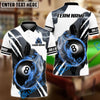 BlueJose Billiards Ball 8 Pool Fire Lightning Scratch Personalized Name & Team Name Shirt (4 Colors)
