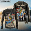 Bluejose Walleye Fishing American Flag Camo Cross Gear Custom Name & Team Name 3D Shirts