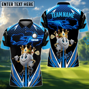 BlueJose Golf Funny Ball Thunder Pattern Customized Name, Team Name 3D Shirts (4 Colors)