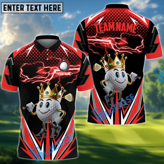 BlueJose Golf Funny Ball Thunder Pattern Customized Name, Team Name 3D Shirts (4 Colors)