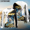 Bluejose Musky Fishing Hook Graphic & Jumping Fish Art Custom Name & Team Name 3D Shirts
