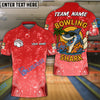 BlueJose Bowling And Pins Funny Cartoon Shark, Bubble Design Customized Name 3D Shirt (4 Colors)