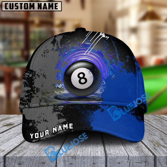 BlueJose Billiards Ball 8 Paint Personalized Name Cap (4 Colors)