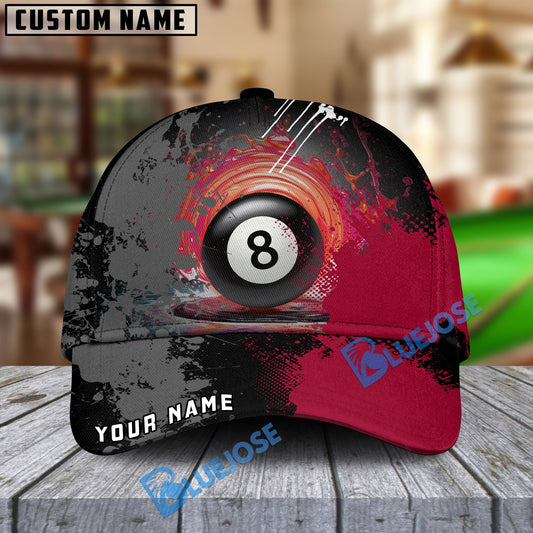 BlueJose Billiards Ball 8 Paint Personalized Name Cap (4 Colors)