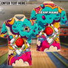 BlueJose Bowling Retro Graffiti 2 Customized Name, Team Name 3D Shirt (4 Colors)