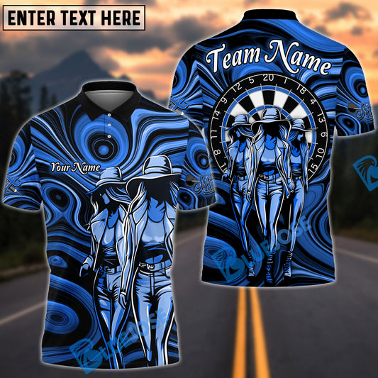 BlueJose Darts Sexy Lady Personalized Name, Team Name Shirt (4 Colors)