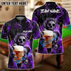 BlueJose Billiards Ball 8 Fire Skull Beer Personalized Name, Team Name Shirt (6 Colors)