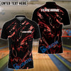BlueJose Bowling And Pins Golden Panther Customized Name, Team Name 3D Shirt (4 Colors)