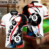 BlueJose Billiards Classic 8-Ball Black & White Personalized Name Shirt (4 Colors)
