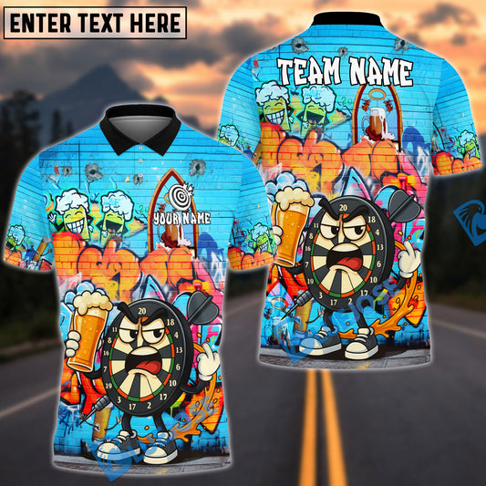 BlueJose Darts Funny DartBoard Beer Attitude Customized Name, Team Name 3D Shirt (4 Colors)