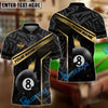 BlueJose Billiards 8-Ball Gold Strike Line Design Personalized Name, Team Name Unisex Shirt (4 Colors)