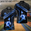 BlueJose Bowling And Pins Gold Strike Line Design Customized Name, Team Name 3D Shirt (4 Colors)