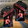 BlueJose Bowling And Pins Gold Strike Line Design Customized Name, Team Name 3D Shirt (4 Colors)