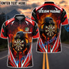 BlueJose Darts Flaming Dartboard Champion Customized Name, Team Name 3D Shirt (4 Colors)