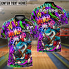 BlueJose Bowling And Pins Graffiti Hip Hop Shark Never Give Up Customized Name, Team Name 3D Shirt (4 Colors)