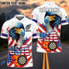 BlueJose Darts Eagle Flag Star Customized Name, Team Name 3D Shirt (4 Colors)