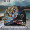 BlueJose Fishing Camo Flag Patriot Personalized Cap (11 Breeds)