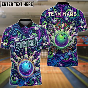 BlueJose Bowling Neon Pin Prophecy Personalized Name, Team Name 3D Shirt