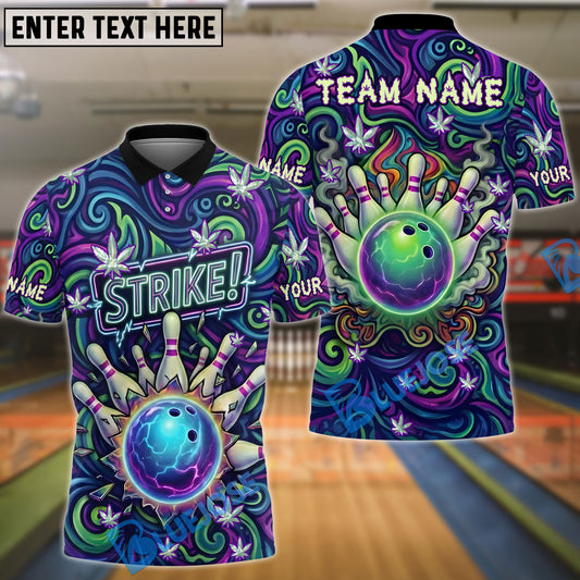 BlueJose Bowling Neon Pin Prophecy Personalized Name, Team Name 3D Shirt
