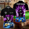 BlueJose Billiards 8 Ball 9 Ball Reaper Cue Master Customized Name, Team Name 3D Shirt (6 Colors)