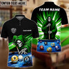 BlueJose Billiards 8 Ball 9 Ball Reaper Cue Master Customized Name, Team Name 3D Shirt (6 Colors)