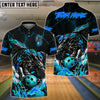 BlueJose Bowling & Pins Flame Aura Dragon Customized Name, Team Name 3D Shirt (4 Colors)