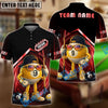 BlueJose Billiards 9 Ball Funny Character Swirl Customized Name, Team Name 3D Shirt (6 Colors)