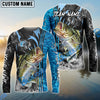 Bluejose Bass Fishing Sparkling Water Smoke Pattern Design Custom Name & Team Name 3D Shirts