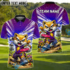 BlueJose Shiba Inu Disc Golf Action Polo Personalized Name, Team Name 3D Shirt (4 Colors)