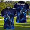 BlueJose Shadow Skeleton Disc Golf Polo Shirt Personalized Name, Team Name 3D Shirt (4 Colors)