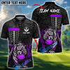 BlueJose Blazing Leopard Strike Disc Golf Polo Personalized Name, Team Name 3D Shirt (4 Colors)