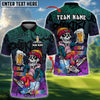 BlueJose Golf & Beer Time Polo Personalized Name, Team Name 3D Shirt (4 Colors)