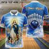 BlueJose Bowling And Pins Celestial Mother Mary Our Lady of Victory Customized Name, Team Name 3D Shirt (4 Colors)