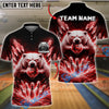 BlueJose Bowling And Pins Ice Polar Bear Customized Name, Team Name 3D Shirt (4 Colors)