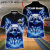 BlueJose Bowling And Pins Ice Polar Bear Customized Name, Team Name 3D Shirt (4 Colors)