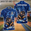 BlueJose Bowling And Pins Badass Bulldog Customized Name, Team Name 3D Shirt (4 Colors)