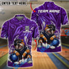 BlueJose Bowling And Pins Badass Bulldog Customized Name, Team Name 3D Shirt (4 Colors)