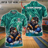BlueJose Bowling And Pins Badass Bulldog Customized Name, Team Name 3D Shirt (4 Colors)