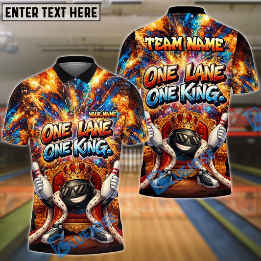 BlueJose Bowling And Pins Funny Character One Lane One King Customized Name, Team Name 3D Shirt
