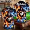 BlueJose Billiards Ball 8 & 9 & 10 Ice Smoke & Fire Reaper Skull Personalized Name Shirt (4 Colors)