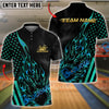 BlueJose Bowling And Pins American Flag Hot Streak Customized Name, Team Name 3D Shirt (4 Colors)