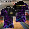 BlueJose Bowling And Pins American Flag Hot Streak Customized Name, Team Name 3D Shirt (4 Colors)