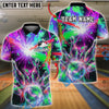 BlueJose Bowling And Pins Vibrant Nebula Customized Name, Team Name 3D Shirt (4 Colors)